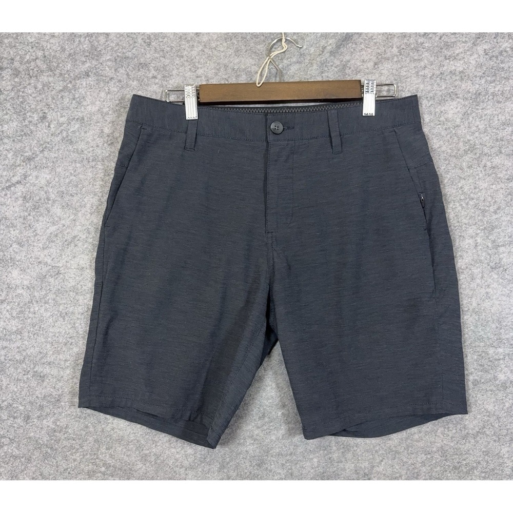 Vuori Aim Shorts Mens Sz 30 Gray 4-Way Stretch Zip Pockets Lightweight